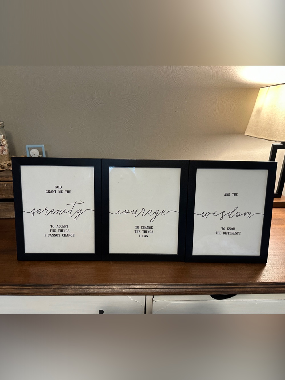 Black Serenity Prayer Wall Art Frame